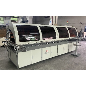4 colors fully automatic LEDUV silk screen printing machine model S-304LED to Columbia customer