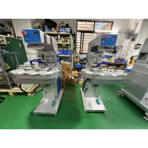 2 colors ink cup pad printer with conveyor to Spain customer