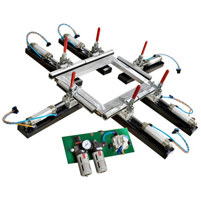 Máquina neumática mini para tensión de mallas de serigrafía