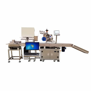 Máquina etiquetadora plana automática para bolsas plásticas